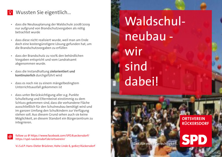 Waldschule Flyer Außen